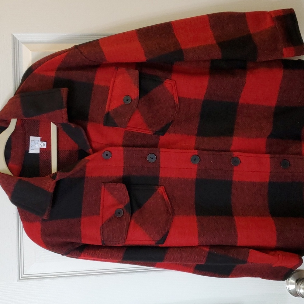 Time n True Buffalo Plaid Shacket Size L NWT